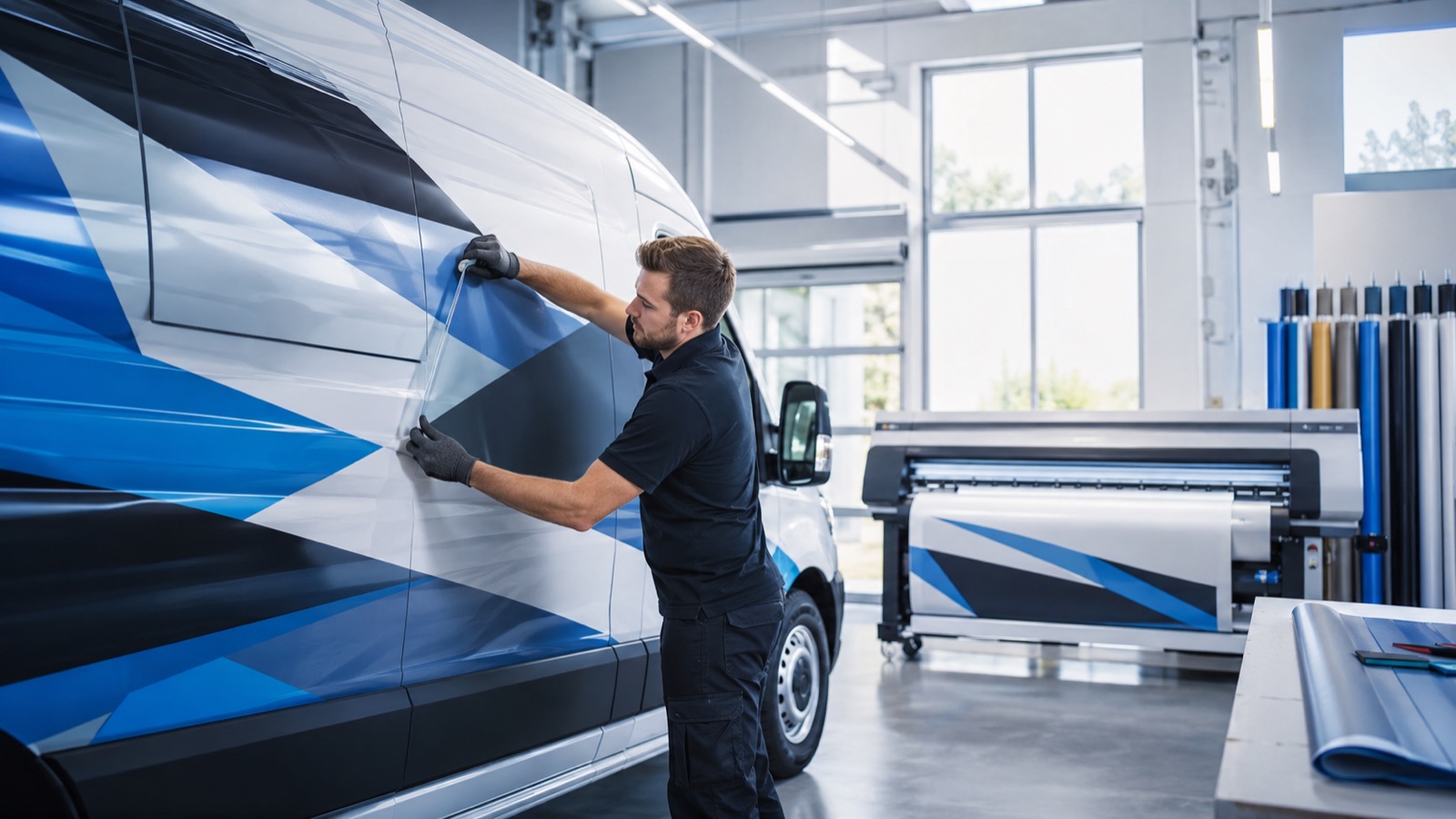 Fahrzeugfolierung in der Werkstatt